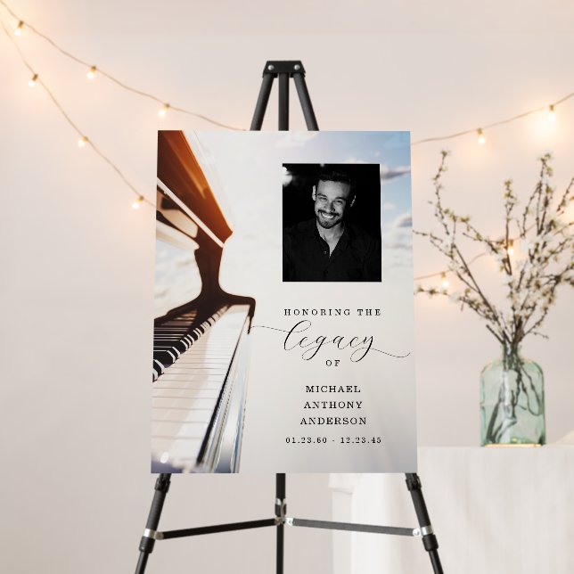 Musician Funeral Welcome Sign Piano Memorial (In Situ (Stand))