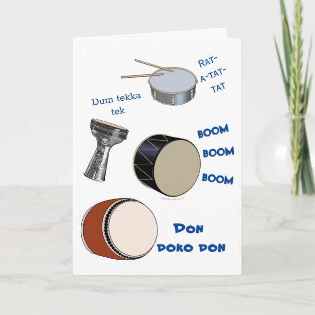 Musician Funny Drums Happy Birthday Card Drummer (Front)