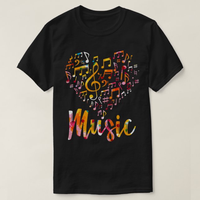 Musician Gift Musical Instrument Music Notes Trebl T-Shirt (Design Front)