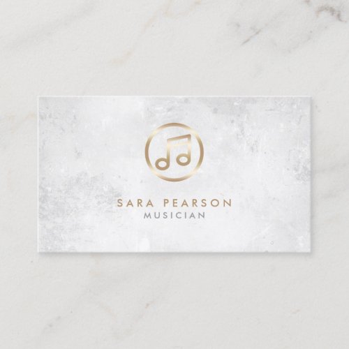 Musician Gold Music Note Icon Business Card