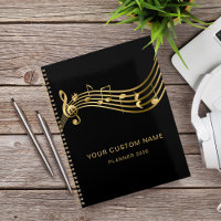 Musician Gold Musical Notes Elegant Custom Yearly