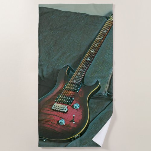 musician guitar lovers gift beach towel