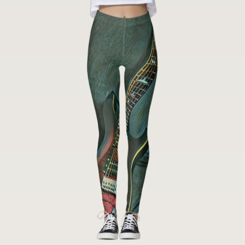 musician guitar lovers gift leggings