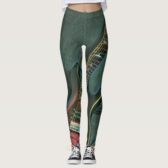 musician guitar lovers gift leggings (Front)