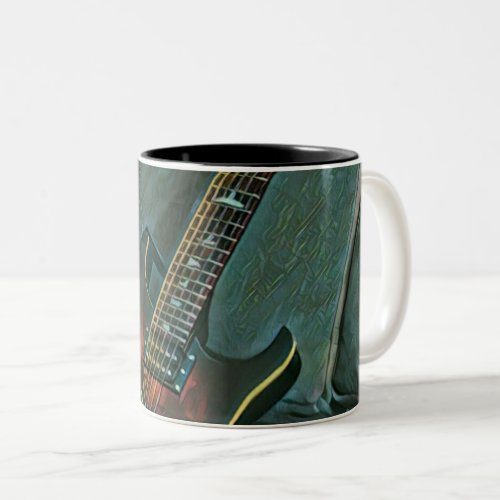 musician guitar lovers gift Two_Tone coffee mug