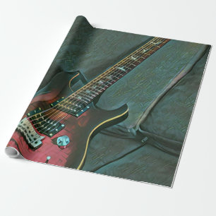 musician guitar lovers gift wrapping paper