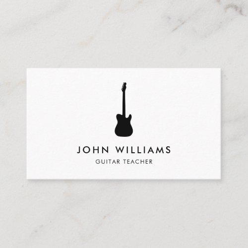 Musician Guitar Minimalist Modern Business Card