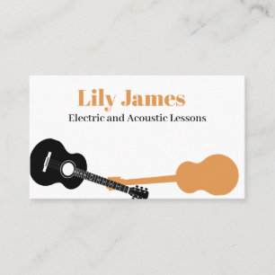 Musician Guitar Minimalist Modern Calling Card