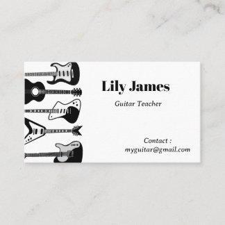 Musician Guitar Minimalist Modern Calling Card