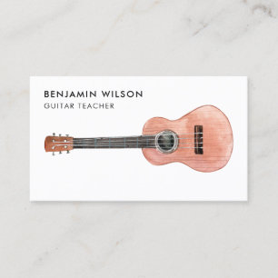 Musician Guitar Teacher Watercolor Business Card