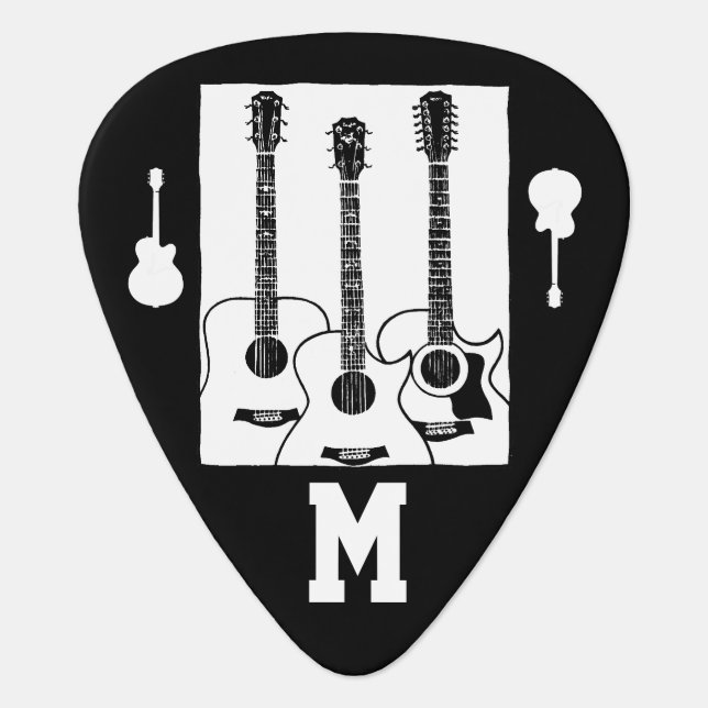 musician initial personalized guitar pick (Front)