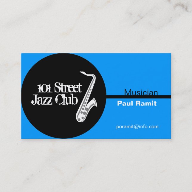Musician Jazz Club Business Card (Front)