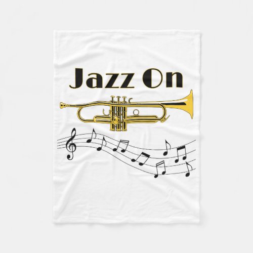 Musician Jazz On Trumpet Player Fleece Blanket
