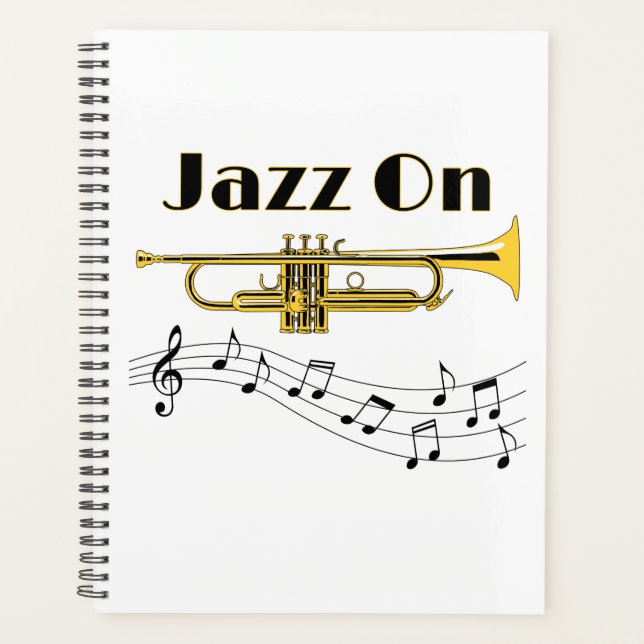 Musician Jazz On Trumpet Player Planner (Front)