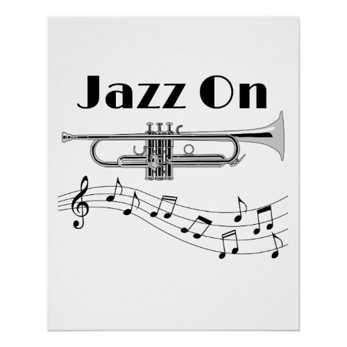 Musician Jazz On Trumpet Player Poster