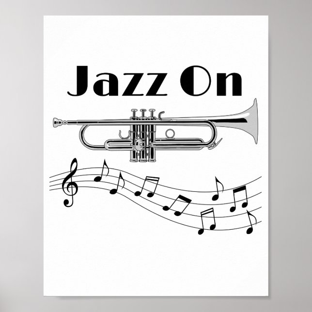 Musician Jazz On Trumpet Player Poster (Front)