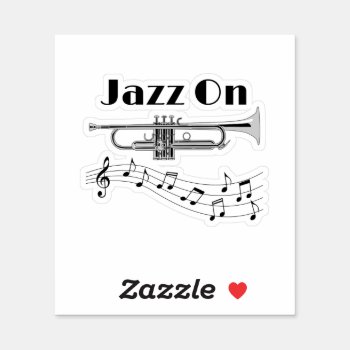 Musician Jazz On Trumpet Player Sticker by packratgraphics at Zazzle