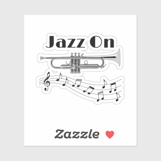 Musician Jazz On Trumpet Player Sticker (Sheet)