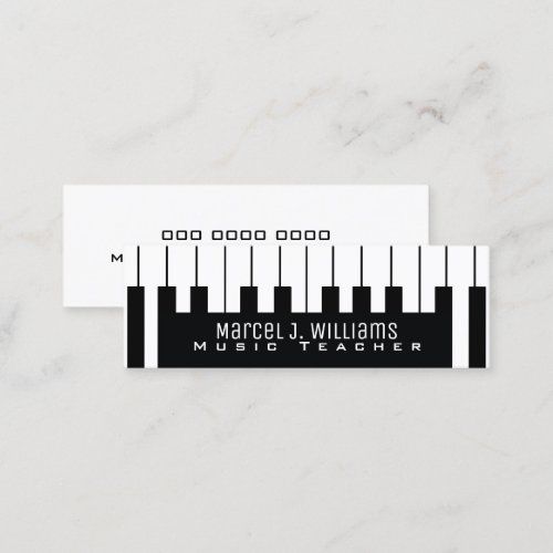 Musician Keyboard  Piano_Keys Music Teacher Mini Business Card
