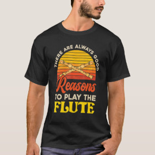 Musician Marching Band Music Flutist Retro Flute T-Shirt