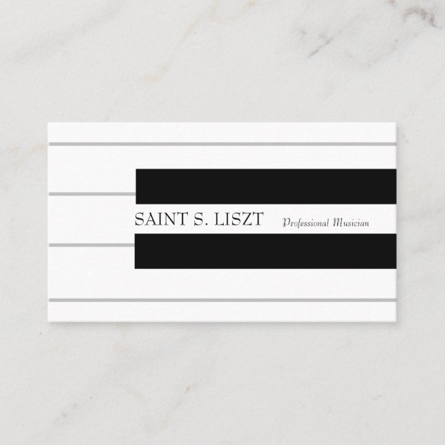 Musician, Minimal Music Piano theme Business Card (Front)