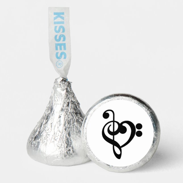 Musician Music Heart - Treble Bass Clef Hershey®'s Kisses® (Front)