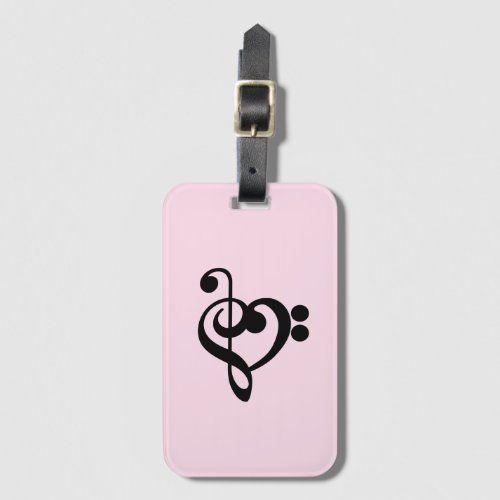 Musician Music Heart _ Treble Bass Clef Luggage Tag