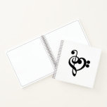 Musician Music Heart - Treble Bass Clef Notebook
