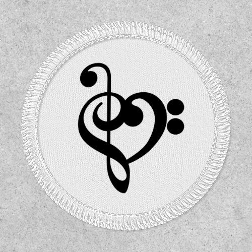 Musician Music Heart _ Treble Bass Clef Patch