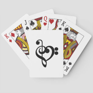 Musician Music Heart - Treble Bass Clef Poker Cards