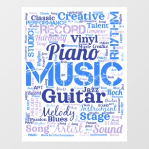 Musician Music Lover Word Cloud Wall Decal
