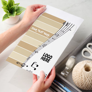 Musician music staff and logo beige stripes envelope mailers