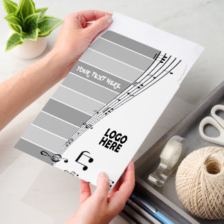 Musician music staff and logo grey stripes envelope mailers