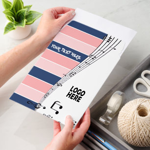 Musician music staff and logo pink blue stripes envelope mailers