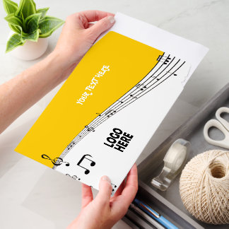 Musician music staff and logo yellow envelope mailers