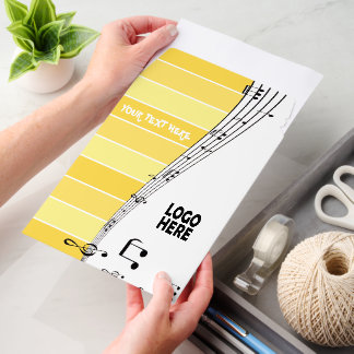 Musician music staff and logo yellow stripes envelope mailers