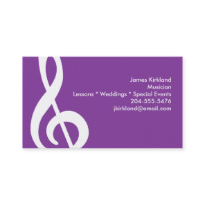 Musician Music Teacher Band Director Treble Clef Business Card