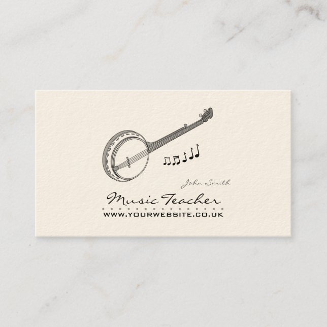 Musician/Music Teacher (Banjo) Business Card (Front)
