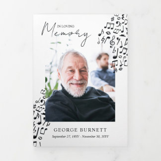 Musician Music Teacher Notes Funeral Program