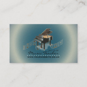 Musician/Music Teacher (Piano 1) Deep Blue BG Business Card