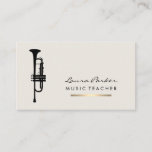 Musician Music Teacher Trumpet instrument Gold Business Card