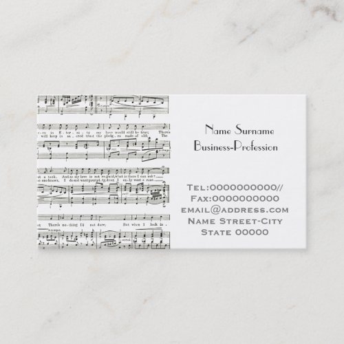 musician music tutor business card