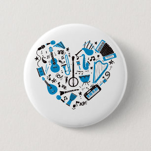 Musician Musical Instrument Heart Tool Button