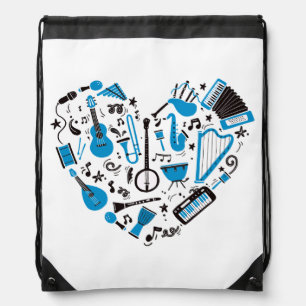 Musician Musical Instrument Heart Tool Drawstring Bag