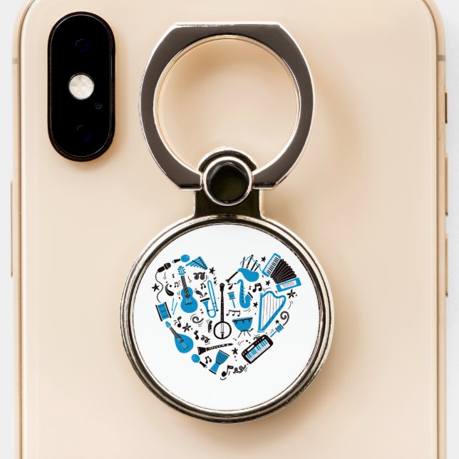 Musician Musical Instrument Heart Tool Phone Ring Stand (Close Up)