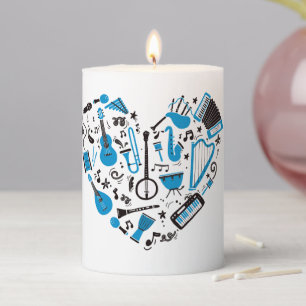Musician Musical Instrument Heart Tool Pillar Candle