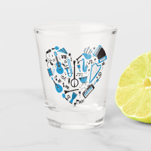 Musician Musical Instrument Heart Tool Shot Glass