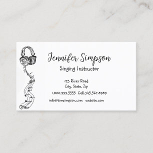 Musician Musical Music Notes Singing Instructor Business Card