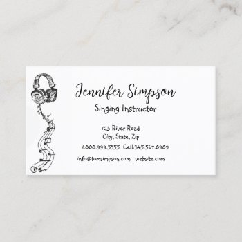 Musician Musical Music Notes Singing Instructor  Business Card by countrymousestudio at Zazzle