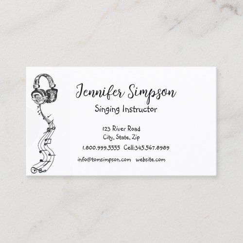 Musician Musical Music Notes Singing Instructor  Business Card